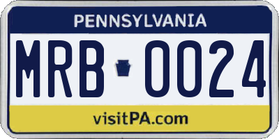 PA license plate MRB0024
