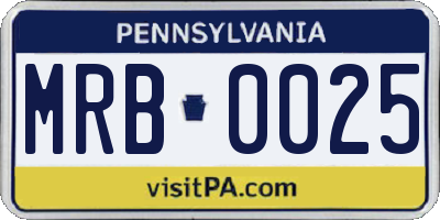 PA license plate MRB0025