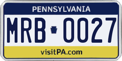 PA license plate MRB0027