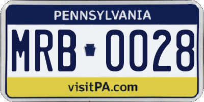 PA license plate MRB0028