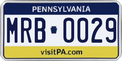PA license plate MRB0029