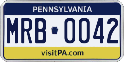 PA license plate MRB0042