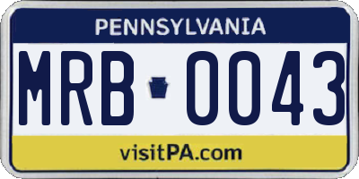 PA license plate MRB0043