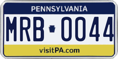 PA license plate MRB0044