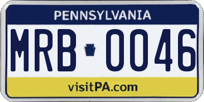 PA license plate MRB0046