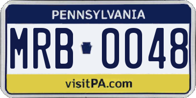 PA license plate MRB0048