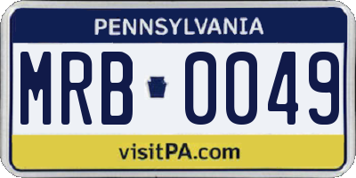 PA license plate MRB0049
