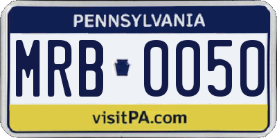 PA license plate MRB0050