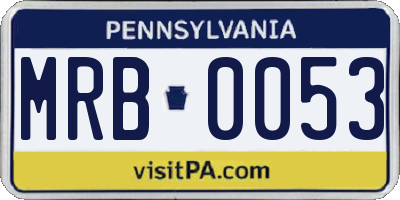PA license plate MRB0053