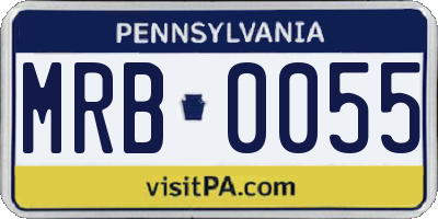 PA license plate MRB0055