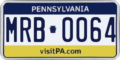 PA license plate MRB0064
