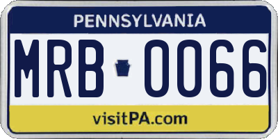 PA license plate MRB0066