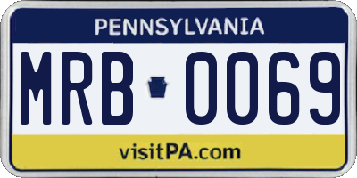 PA license plate MRB0069