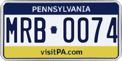 PA license plate MRB0074