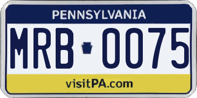 PA license plate MRB0075