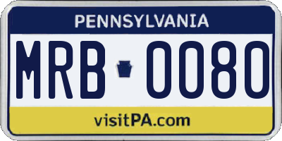 PA license plate MRB0080