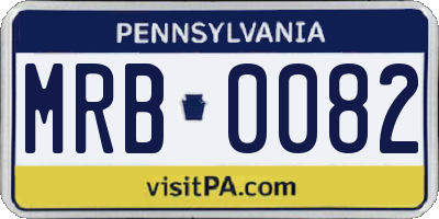 PA license plate MRB0082