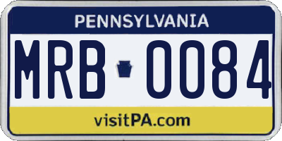 PA license plate MRB0084
