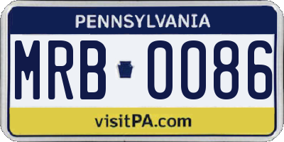 PA license plate MRB0086