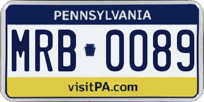 PA license plate MRB0089