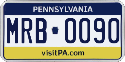 PA license plate MRB0090
