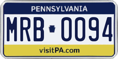 PA license plate MRB0094