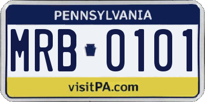 PA license plate MRB0101