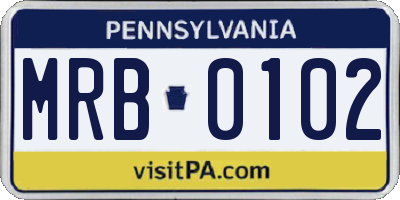 PA license plate MRB0102