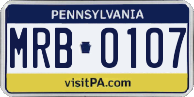 PA license plate MRB0107