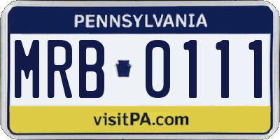 PA license plate MRB0111