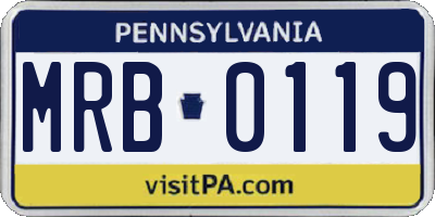 PA license plate MRB0119
