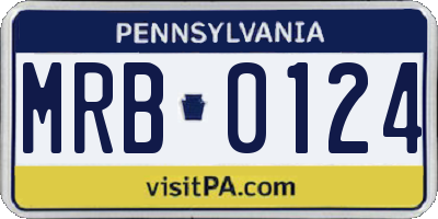 PA license plate MRB0124