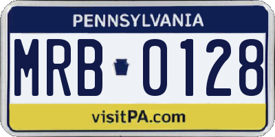 PA license plate MRB0128