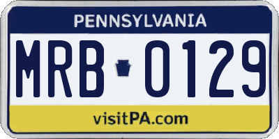 PA license plate MRB0129