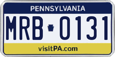 PA license plate MRB0131