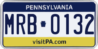 PA license plate MRB0132