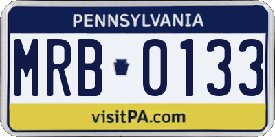 PA license plate MRB0133