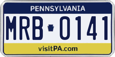 PA license plate MRB0141