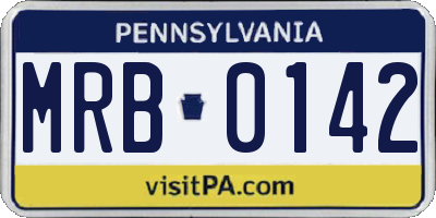 PA license plate MRB0142