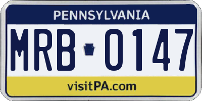 PA license plate MRB0147