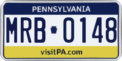 PA license plate MRB0148
