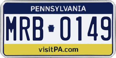 PA license plate MRB0149