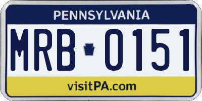 PA license plate MRB0151
