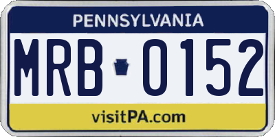 PA license plate MRB0152