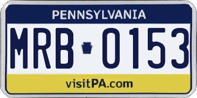 PA license plate MRB0153