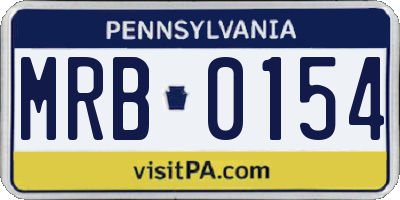 PA license plate MRB0154