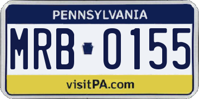 PA license plate MRB0155