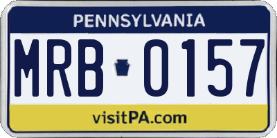 PA license plate MRB0157