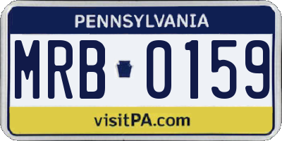 PA license plate MRB0159