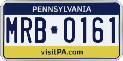 PA license plate MRB0161